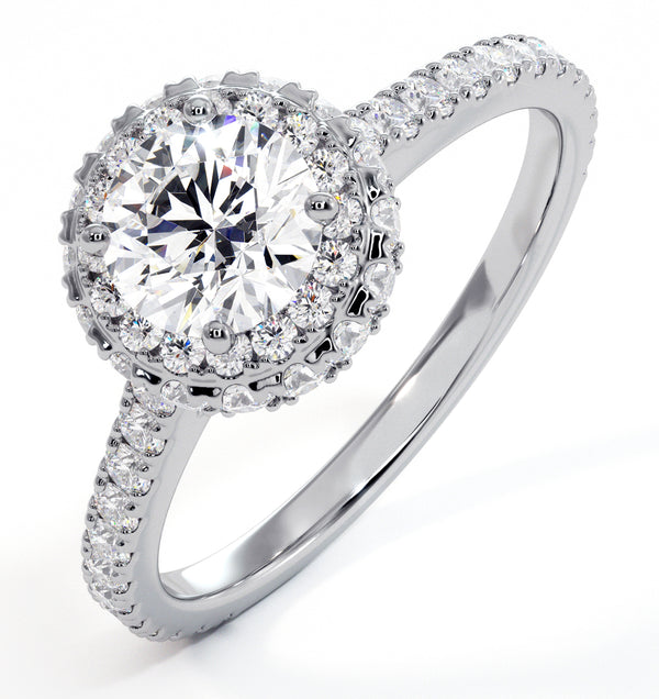 Valerie GIA Diamond Halo Engagement Ring in Platinum 1.40ct G/SI2